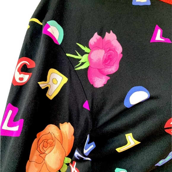 LEONARD PARIS LETTERS SILK TOP WITH SKIRT SET UNIQUE AND RARE - Picture 10 of 12